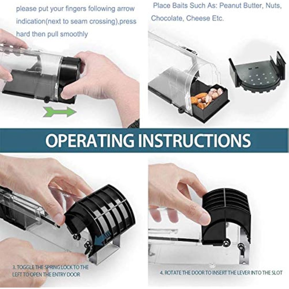 Mouse Trap, Humane Traps for Indoors, Rodent Control Trap High Sensitive No Kill, Mousetrap Friendly Kids & Pet, Professional Mice Catcher Reusable Easy to Use