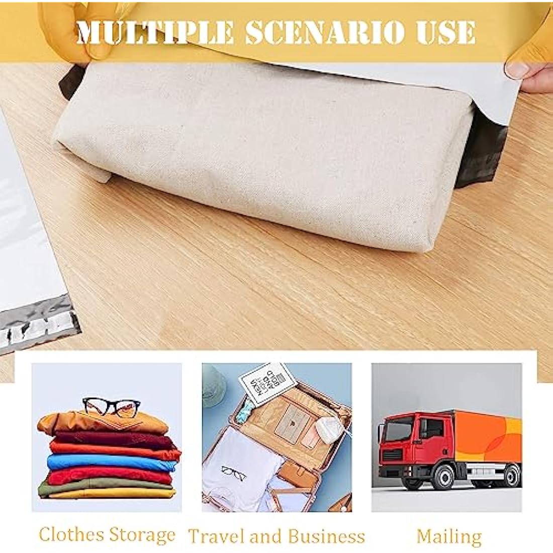 10pcs 50x70cm Yellow Vinted Postage Bags Mailing Bags for Clothes,Mailing Poly Postal Self Seal Bags,Large Parcel Shipping Bags Strong Packaging Bag Delivery Bags Plastic Envelopes for Posting Clothes