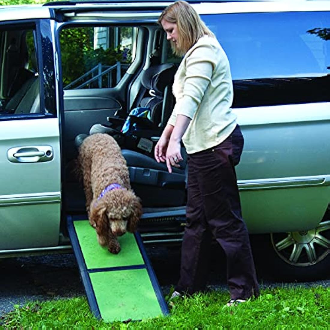Pet Gear Travel Lite Bi-Fold Dog Ramp, 42 x 16 x 4 cm,Green