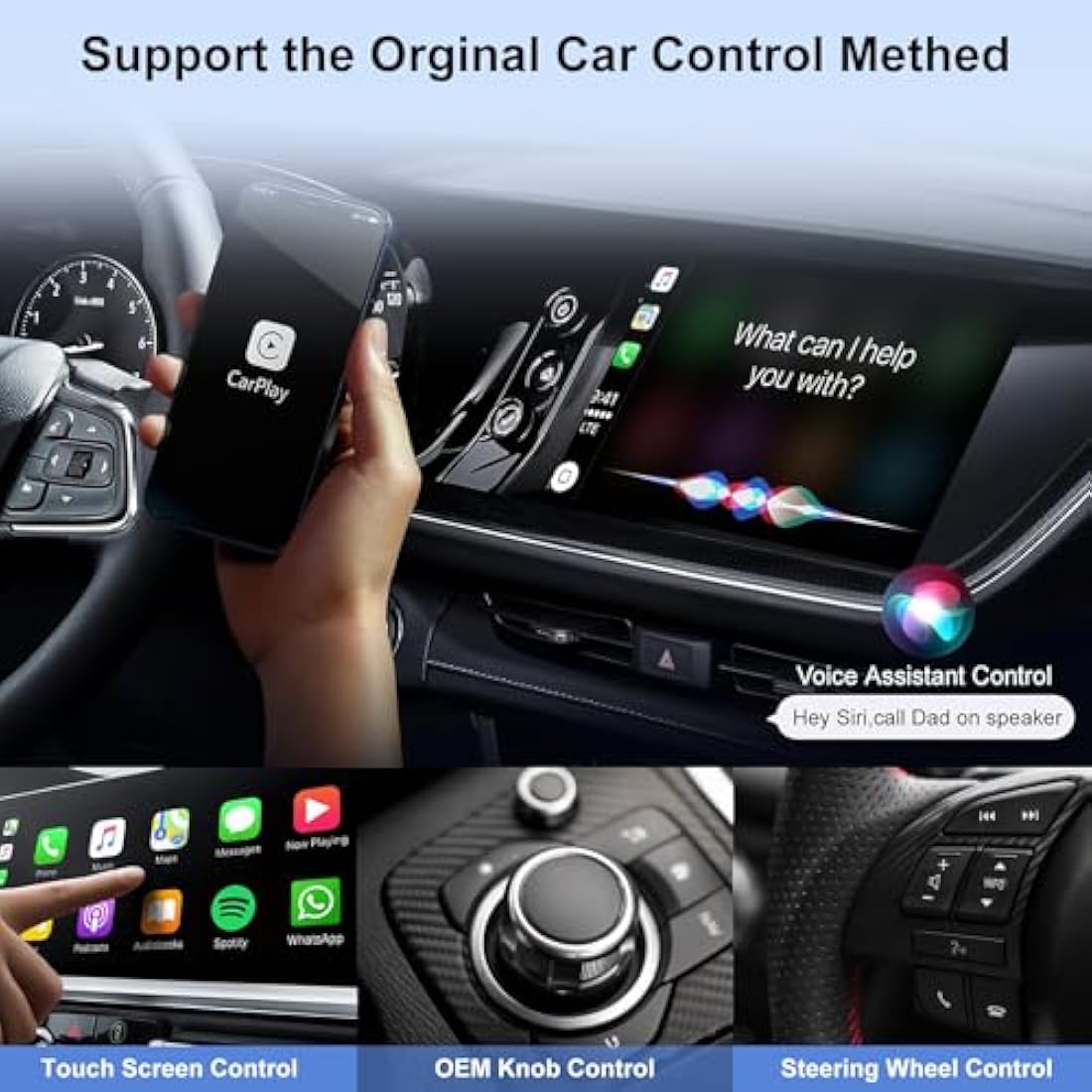 UWECAN CarPlay Wireless Adapter for iPhone, Wireless CarPlay Adapter UK for Factory Wired CarPlay Cars, Converts Wired to Wireless CarPlay, Fit for Cars from 2017-2025 & iPhone iOS 11+