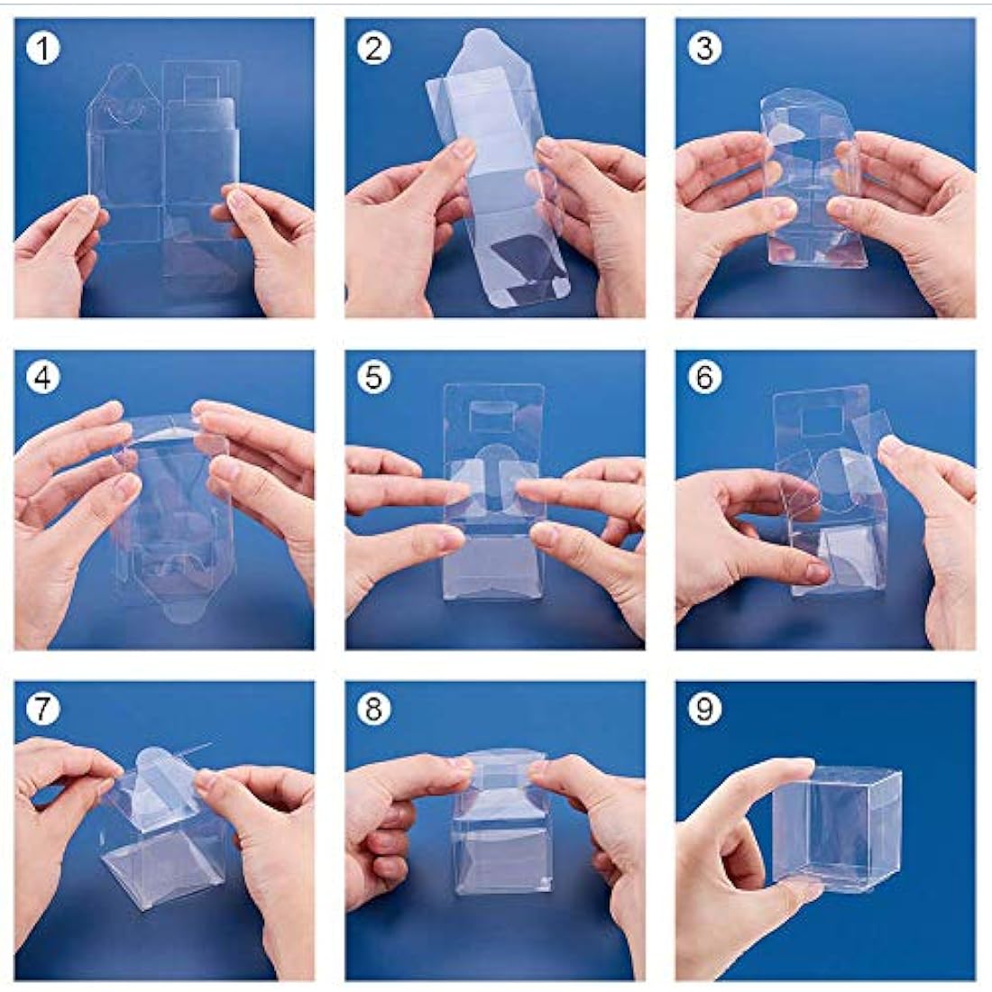 BENECREAT 50PCS 7x7x7cm Clear Cube Wedding Favour Boxes PVC Transparent Cube Gift Boxes for Birthday Candy Chocolate Cake Balloon