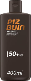 Piz Buin Allergy Lotion SPF 50 (400ml), Sun Cream to Strengthen Skin's Resilience, Sunscreen with Immediate and Effective UVA/UVB Protection for