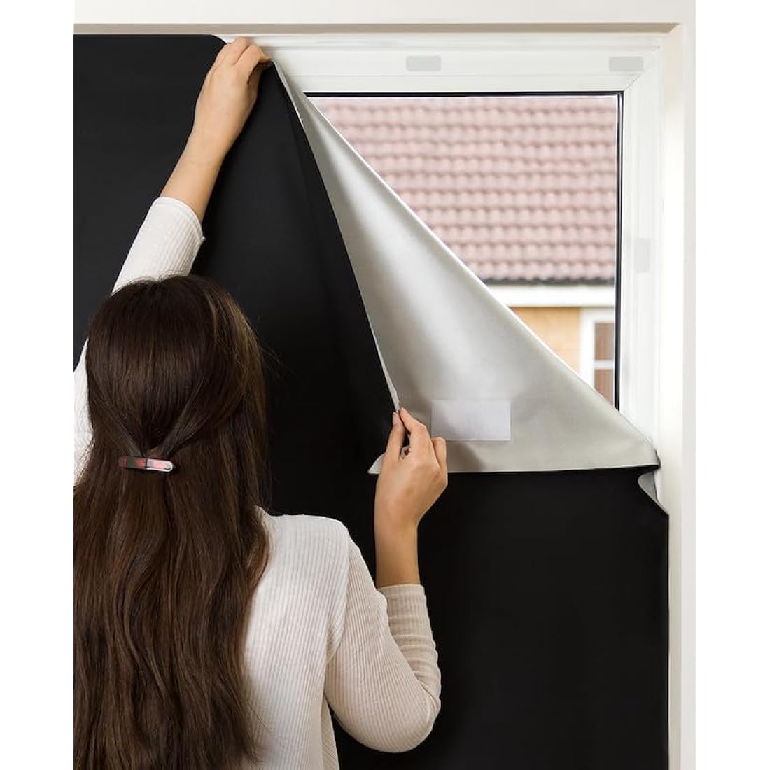 Easynight Blackout Blind, 100% Light Blocking Fabric, XXL, Fit Any Size/Shape Up To 300x145cm, Made to Measure Service Available, No Drill, Easy Use Temporary Permanent Anywhere