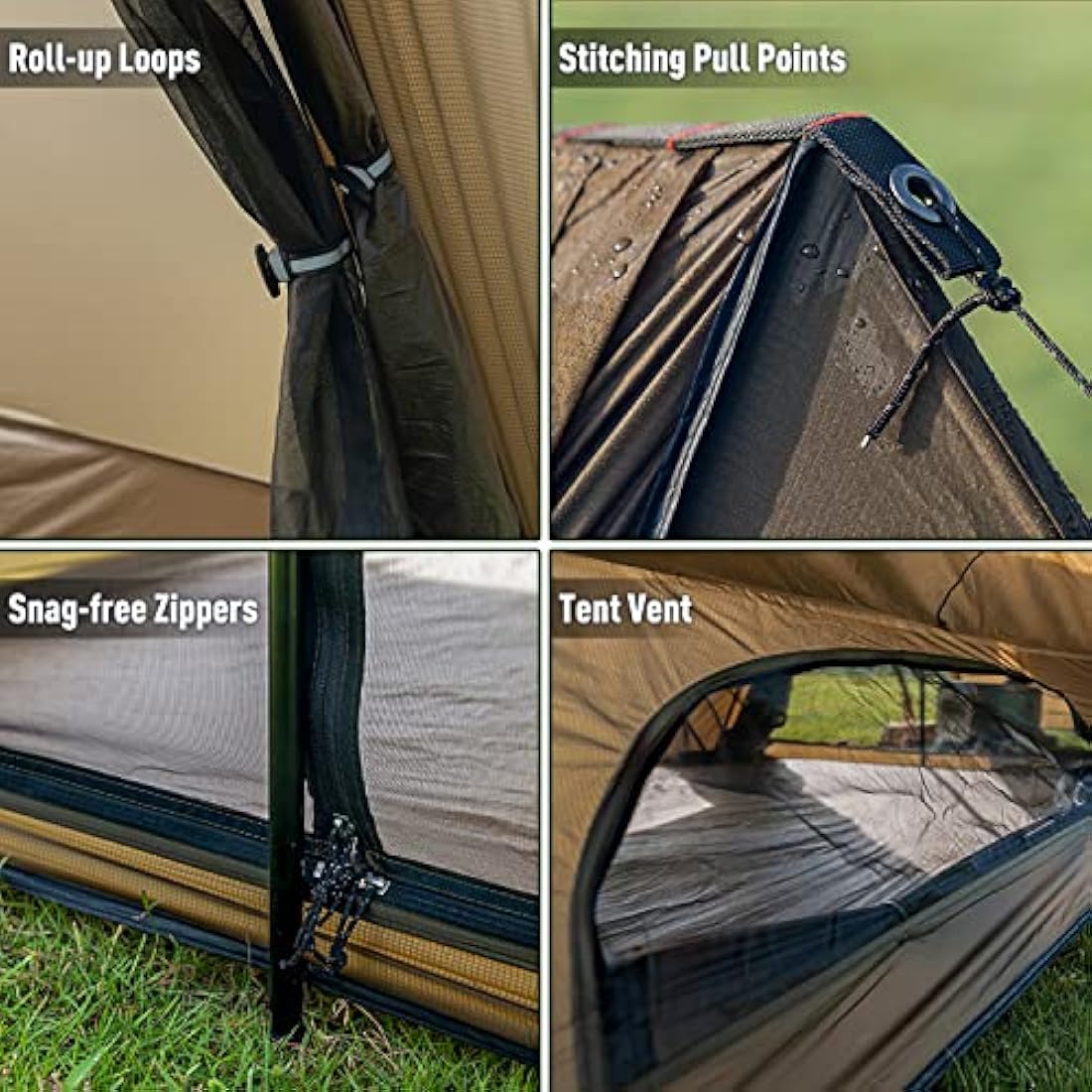 POMOLY Camping Hot Tent Bushcraft Tent, STOVEHUT 70 3.0 Shelter with 4 Poles for 1-2 Person Hiking, Backpacking