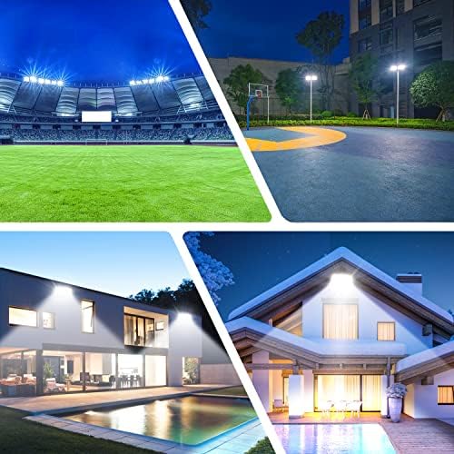 YIQIBRO 200W LED Floodlight Outdoor 2 Pack, IP67 Waterproof Outside Security Lights, 20000LM 7000K Cool White LED Floods Light Outdoor Spotlight for Garden, Garage, Warehouse, Workshop, Factory