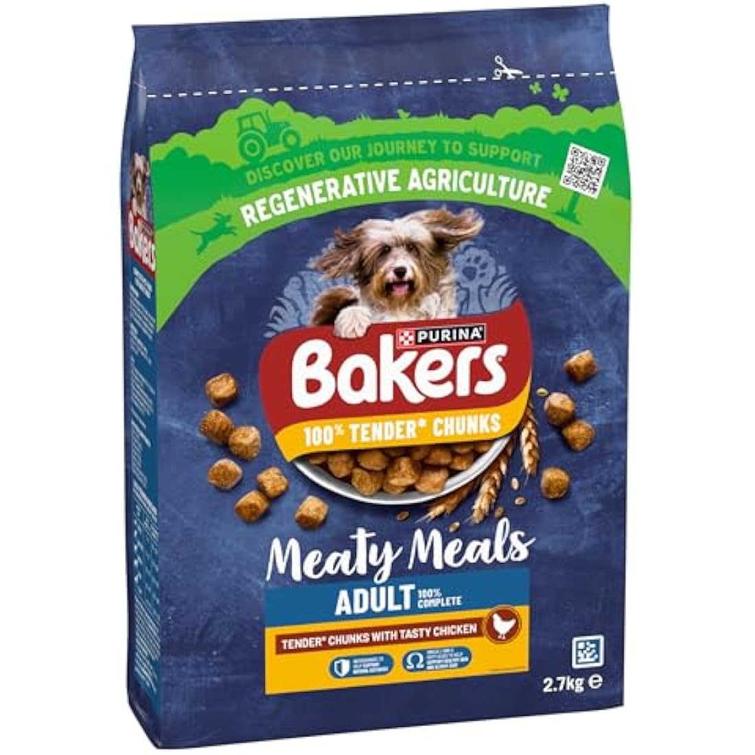 Bakers Meaty Meals Adult Dry Dog Food Chicken 2.7kg, Pack of 4