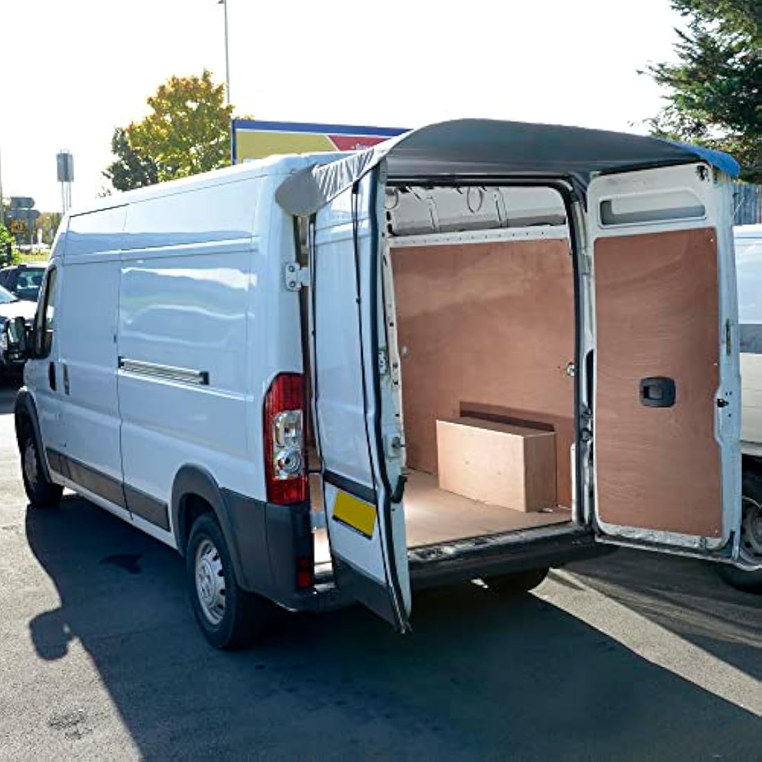UK Custom Covers BDC508 Tailored Rear Barn Door Awning Cover Black - To Fit Iveco Daily 2014 Onwards