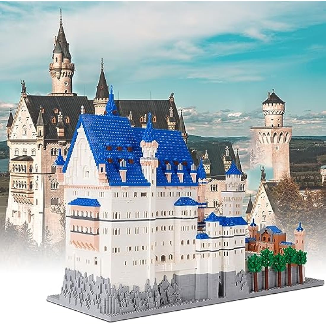 LULUFUN Building Block Kit, Mini Building Kit, Famous Architecture Mini Block Set, Toy Gifts for Adults and Children, Neuschwanstein Castle Model 11810 Pieces