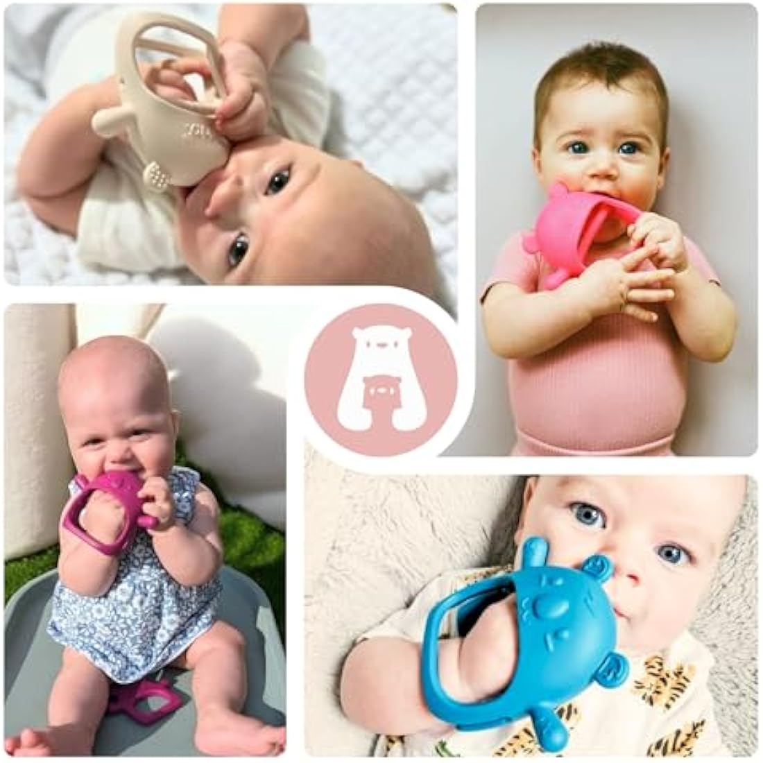 Infatot® Teething Toys for Baby Gifts – 2-Pack Koda Koala Teether Mitten Glove, Soothing Hand Teethers for Infants, Baby Toys 0-6 Months and Up, Newborn Essentials for Teething Relief, Deep