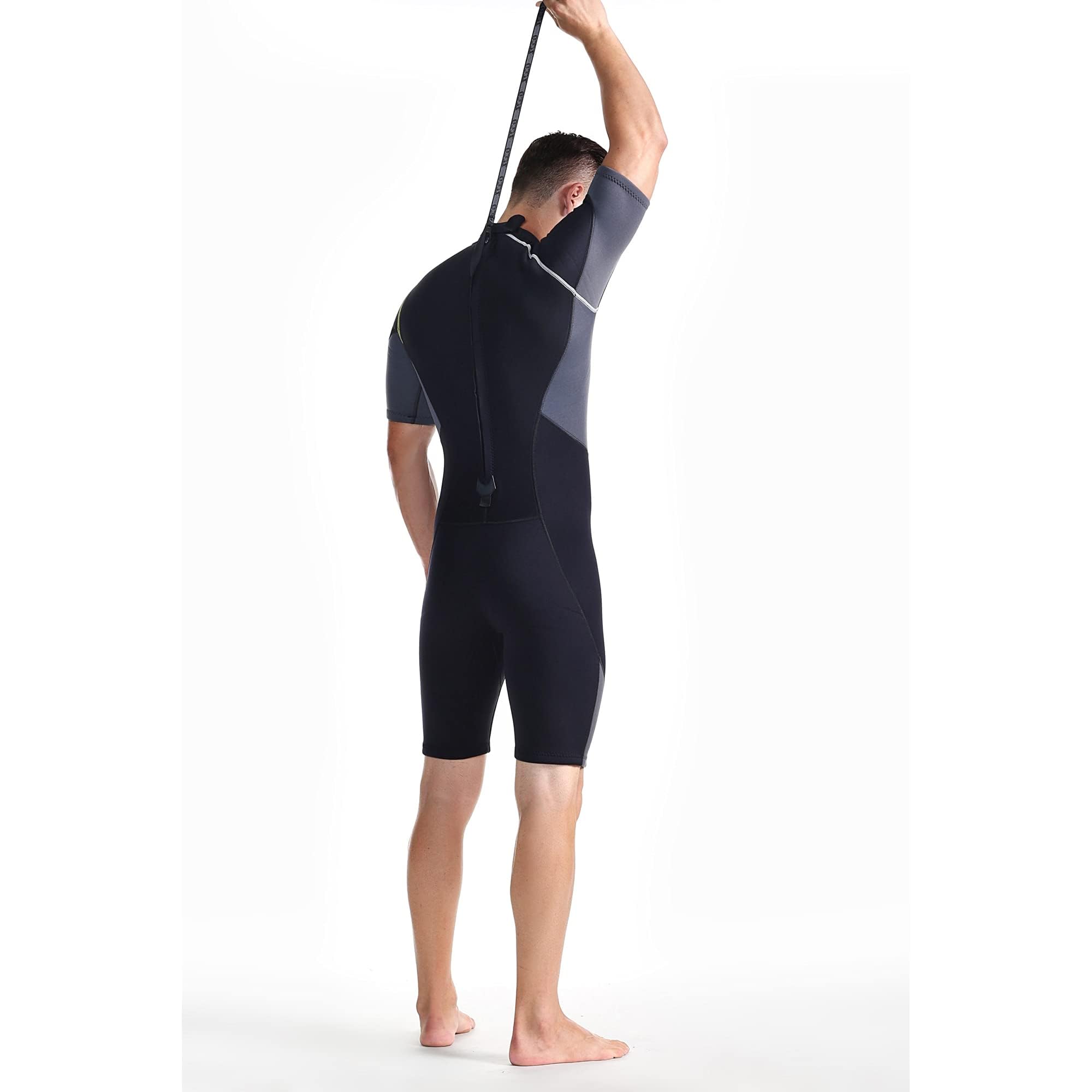 ZCCO Men's Shorty Wetsuits 1.5mm Premium Neoprene Back Zip Short Sleeve for Scuba Diving,Spearfishing,Snorkeling,Surfing(Small)