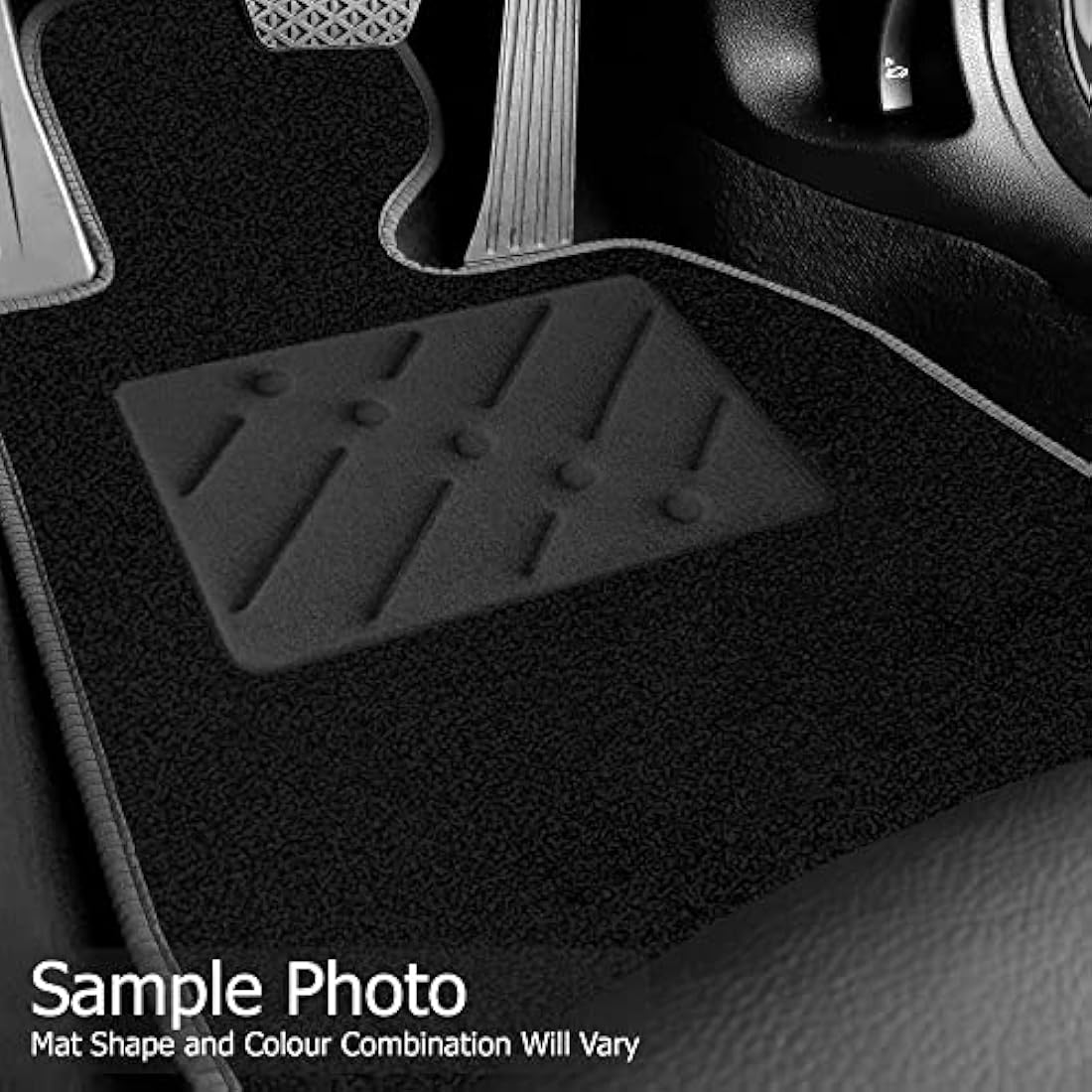 Car Mats FOR Vauxhall Astra MK6 (J) 2010-2015 Black Carpet - Black Ribbed Trim - Black Rectangle Heel Pad [SAPP-1234]
