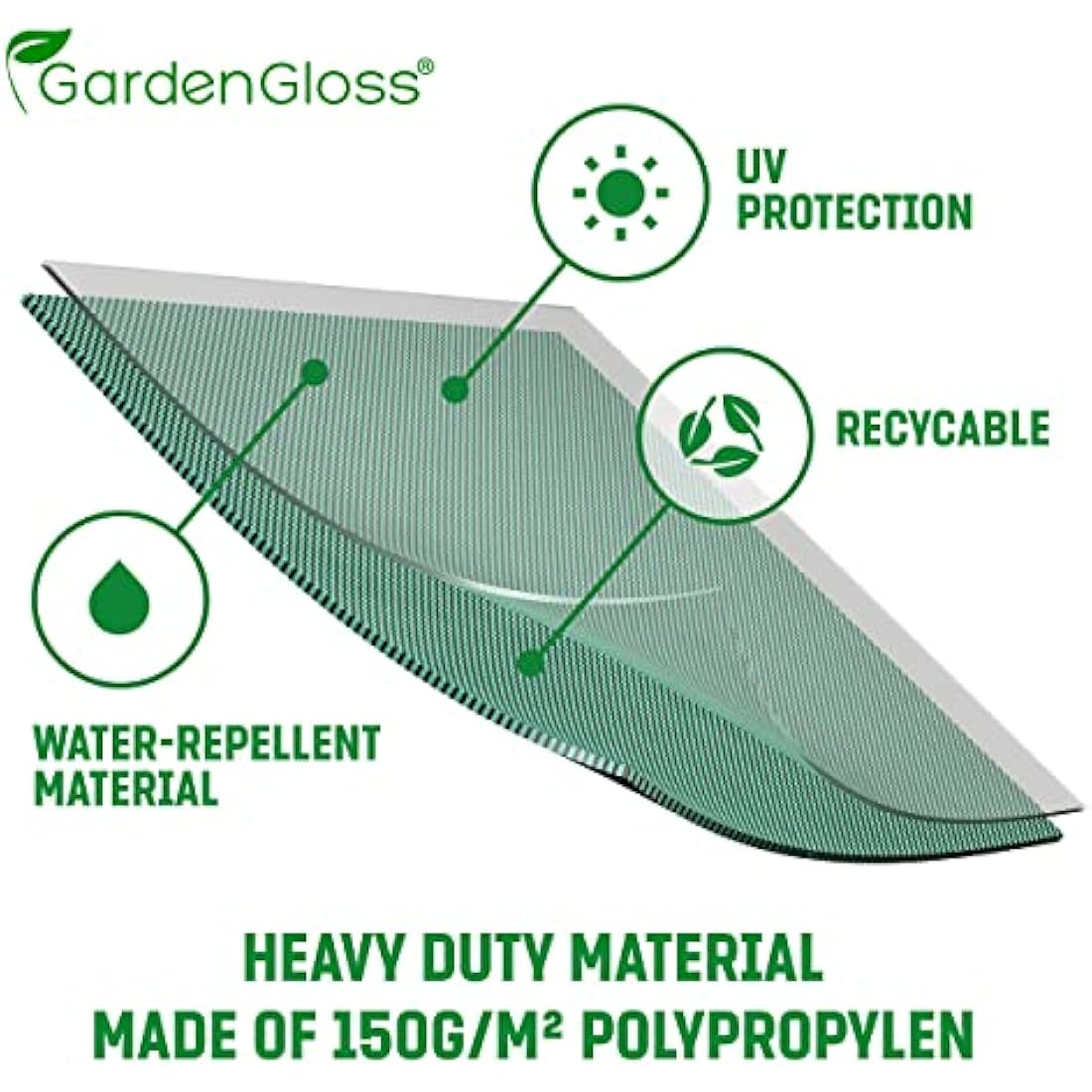 GardenGloss® Garden Waste Bags Heavy Duty with Handles (3pcs) - 272L High Capacity Garden Bag - UV Stable and Water Repellent - Reusable
