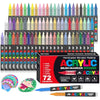 Efimeso 72 Colours Acrylic Paint Pens,Water-Based Brush Markers Paint Pens Acrylic Markers for Rock Painting, Canvas, Wood, Stone, Ceramic, Glass, Fabric