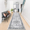Enyhom Extra Long Carpet Runner, 60 x 240 cm Grey Washable Runners for Hallways Non Slip Super Soft Kitchen Mats Washable Vintage Boho Entrance Dirt
