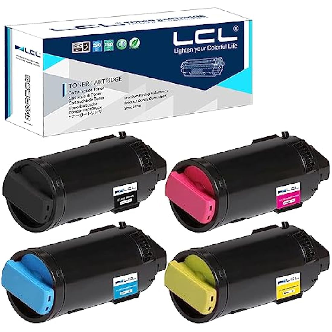 LCL Compatible 1 * 12100pages + 3 * 9000pages Toner Cartridge VersaLink C505 C505S C505X C500 C500N C500DN 106R03876 106R03870 106R03873 106R03871 106R03874 106R03872 106R03875 Replacement for Xerox
