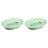 sourcing map Soap Container, 2Pcs 15.5x11cm Plastic Soap Dish with Drain, Removable Double Compartment Soap Holder for Bathroom, Shower, Kitchen