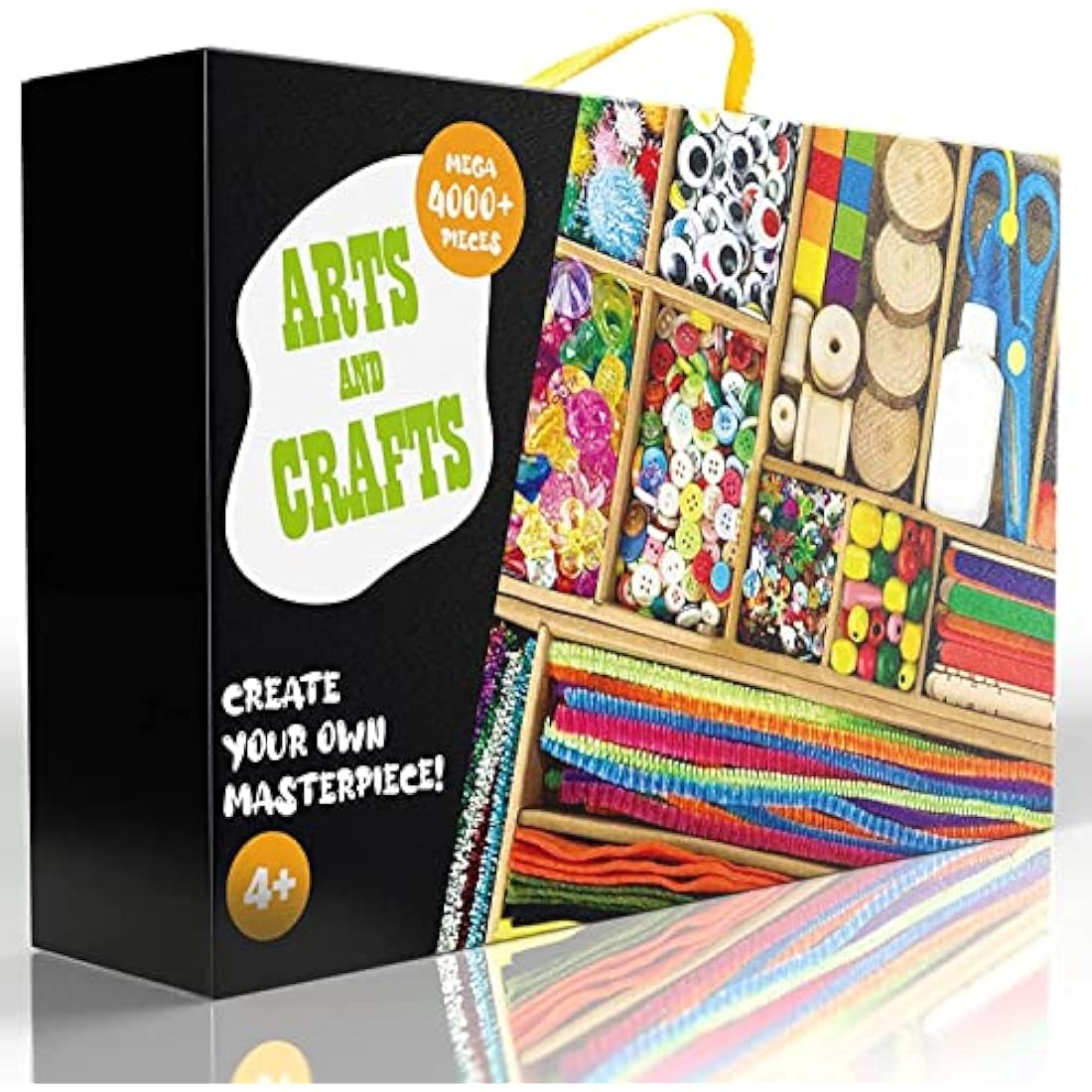 FunzBo Crafts Kits for Kids, 4000+Pcs Arts and Crafts Activity Kit Craft Box Girls Toys DIY Creative Birthday Gifts for Kids Age 4 5 6 7 8-12