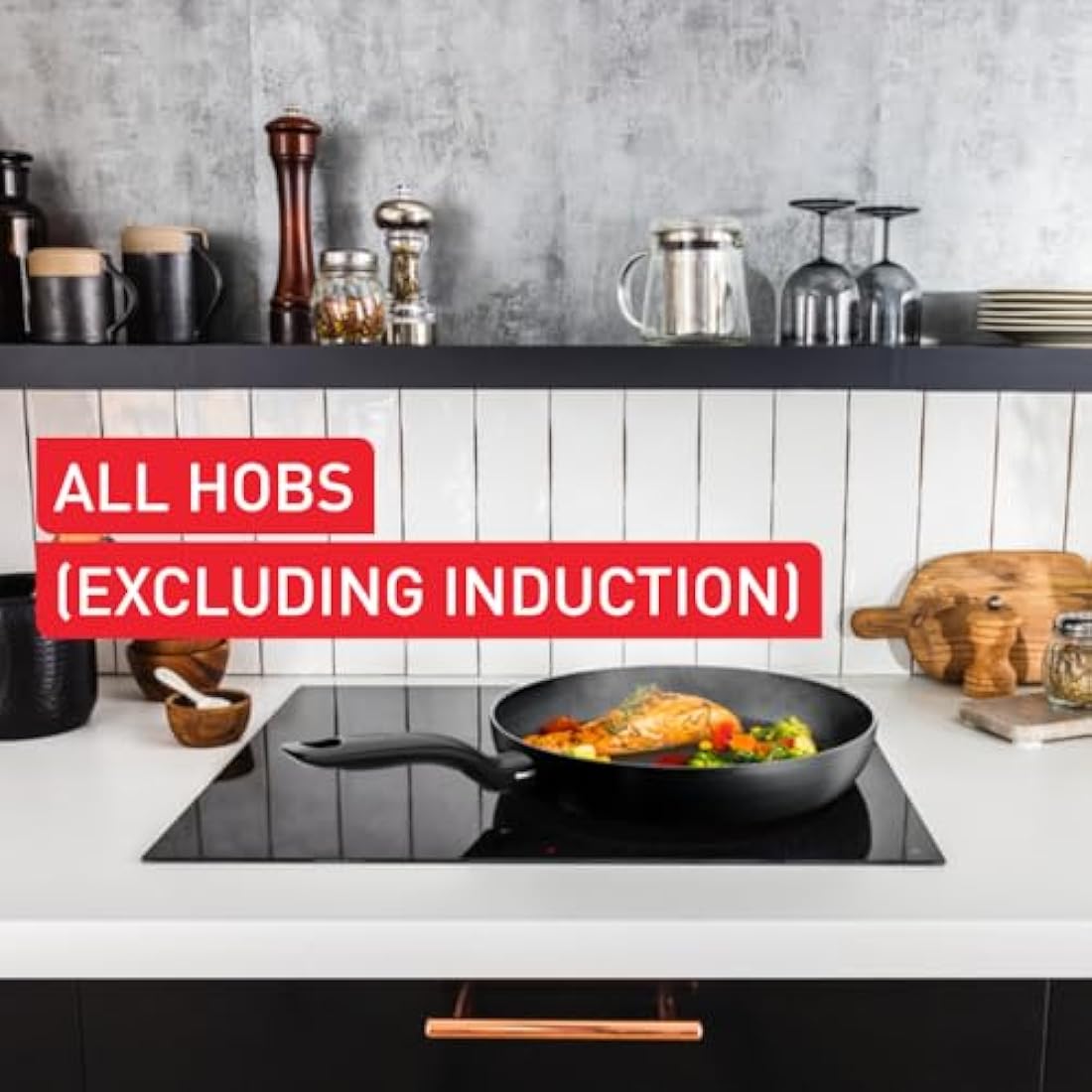Tefal Titanium Essential Set 3 pcs, saucepans 16/18/20 cm + Lids, Milkpan 14cm & Frying pan 24 cm, Non-Stick Coating, Metal Safe, Compatible with All Hobs Except Induction, B941S344