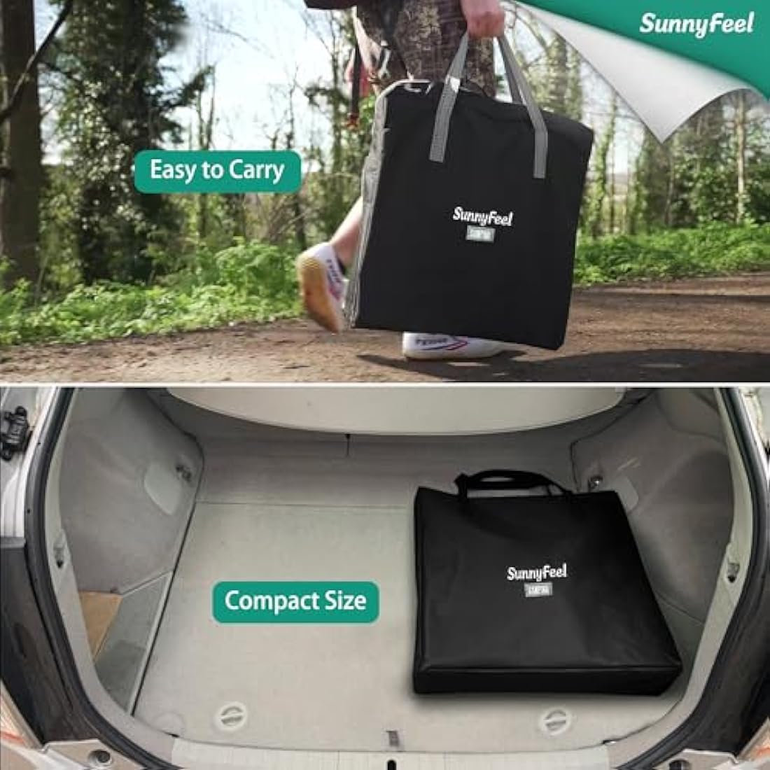 SUNNYFEEL Camping Director Chair, Portable Folding Chair with Side Table and Storage Pouches, Compact Heavy Duty for Adults Outdoor（Green）
