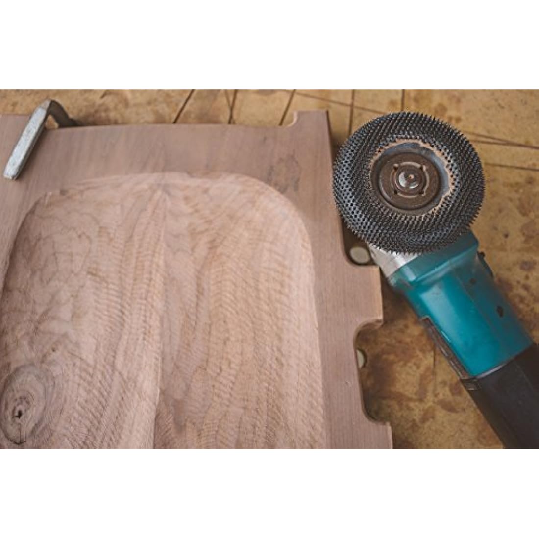 Kutzall Extreme Shaping Dish - Coarse, 4-1⁄2" (114.3mm) Dia. X 7⁄8" (22.2mm) Bore - Woodworking Angle Grinder Attachment for DeWalt, Bosch, Milwaukee, Makita. Abrasive Tungsten Carbide, DW412X90
