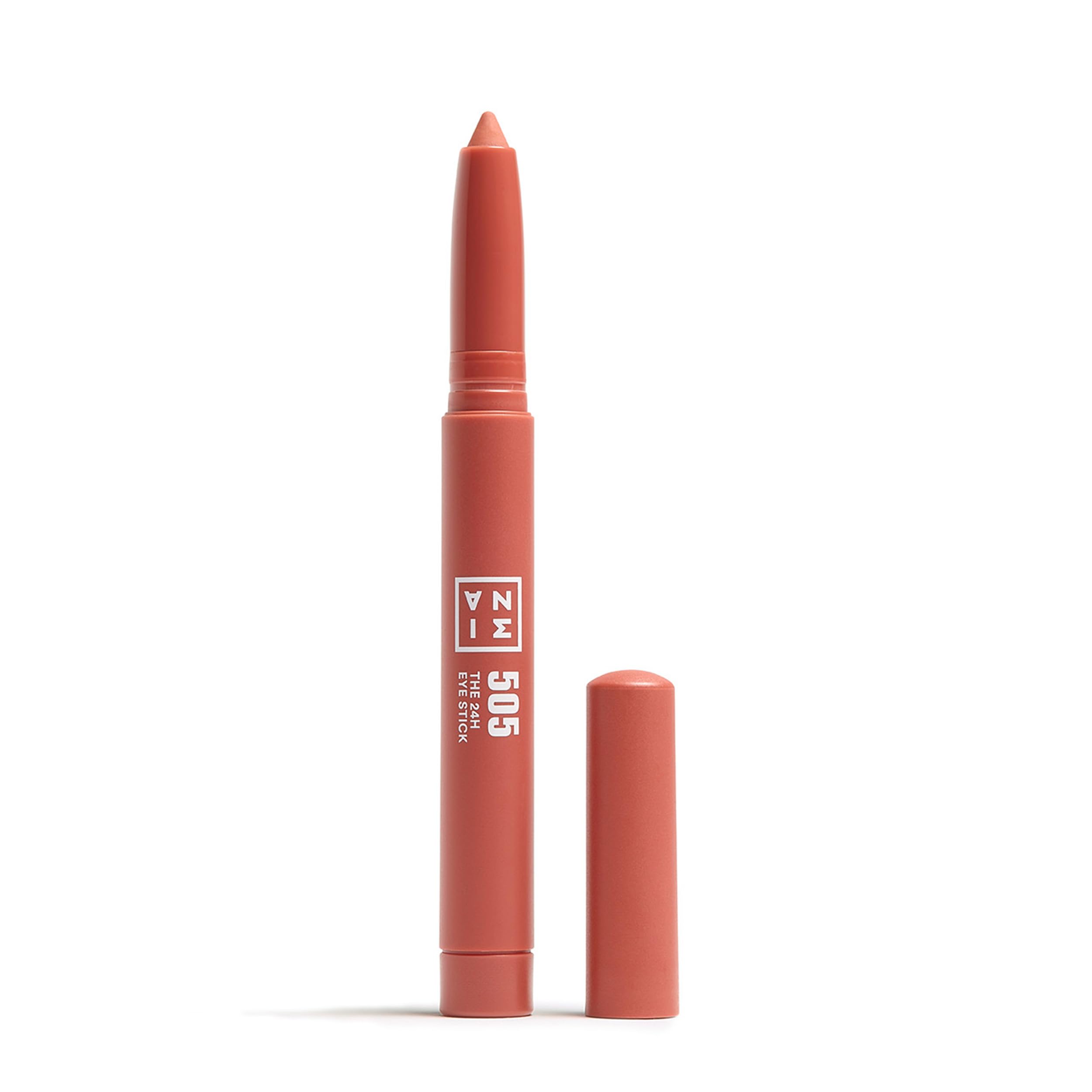 3INA MAKEUP - The 24H Eye Stick 505 - Tile Red Eyeshadow Stick with Creamy Texture - 24H Waterproof Eyeshadow with Matte Shimmer & Metallic Finish -
