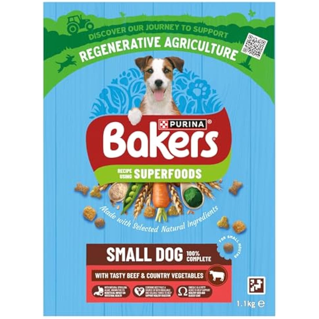 Bakers Small Dry Dog Food Beef & Veg, 1.1kg