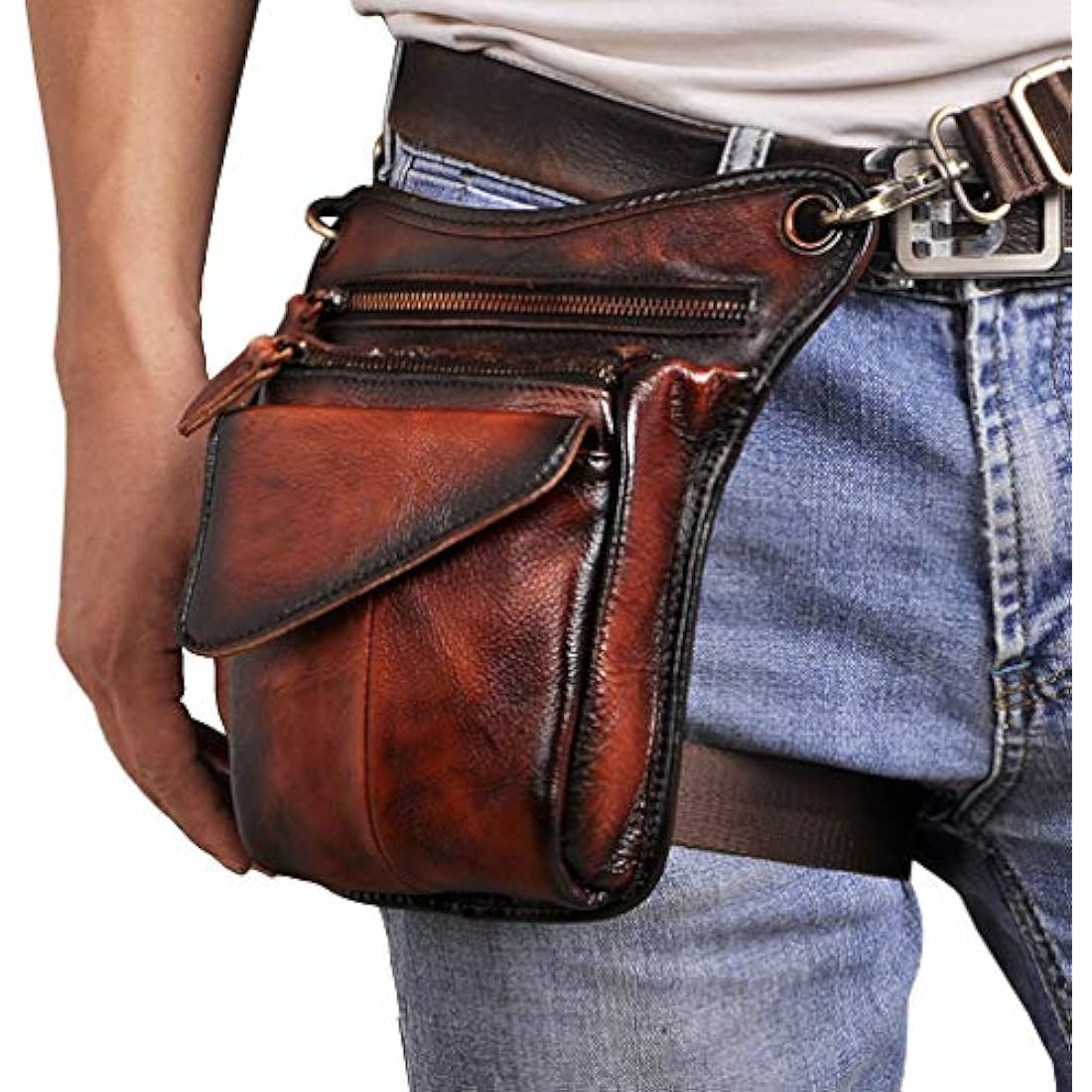 Leather Waist Pack for Men Women