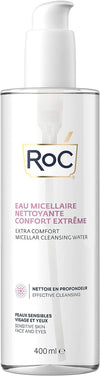 RoC - Extra Comfort Micellar Cleansing Water - Smooth Skin Cleanser for Sensitive Skin, Face & Eyes - Effective Cleansing - Skin-Friendly Micellar