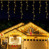 LEDYA Icicle Outdoor Christmas Lights, 9M 240led Christmas Lights Outdoor Decorations, Fairy Lights Plug in for Christmas Decorations, Waterproof/8 Modes/Timer, Outside Roof Window Garden Xmas Light