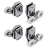 YUANQIAN Stainless Steel 23mm Shower Door Twin Rollers Runners ? Set of 4-Top & Bottom