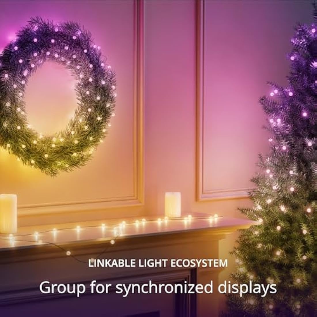 Twinkly Strings USB-C Pearls 200 LED, Pearl Shaped LED Light String, Christmas Lights, RGB Multicolor LED Lights, Mappable LEDs, Compatible with Alexa, Google Home, USB-C Power, Green Wire, 12m