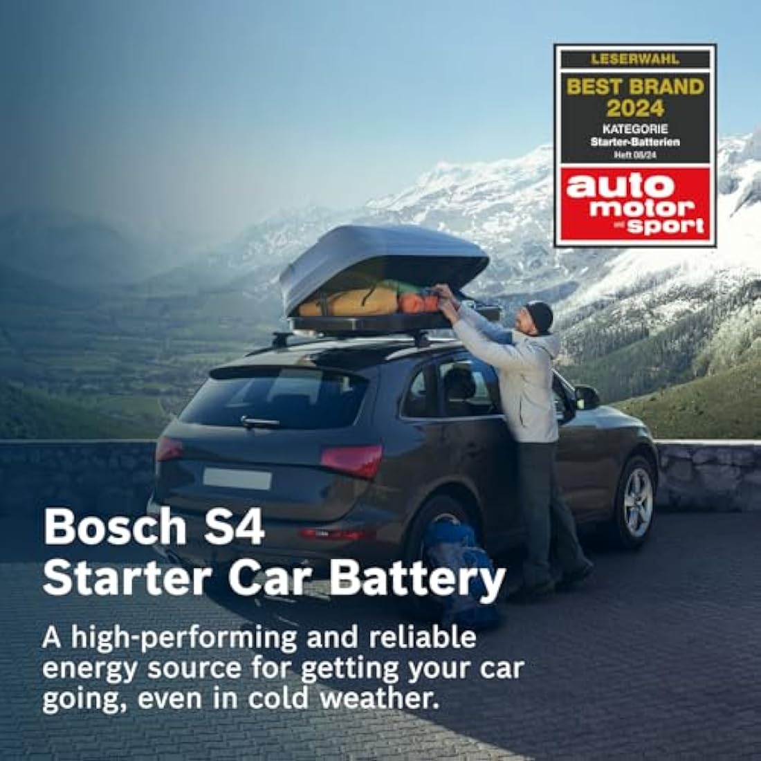 Bosch S4 010 Car Battery 80 A/h - 740 A - 12 V Battery, Type 110, Lead-acid for Non-Start/Stop Vehicles, Left (-) Right (+), 315 x 175 x 175 mm