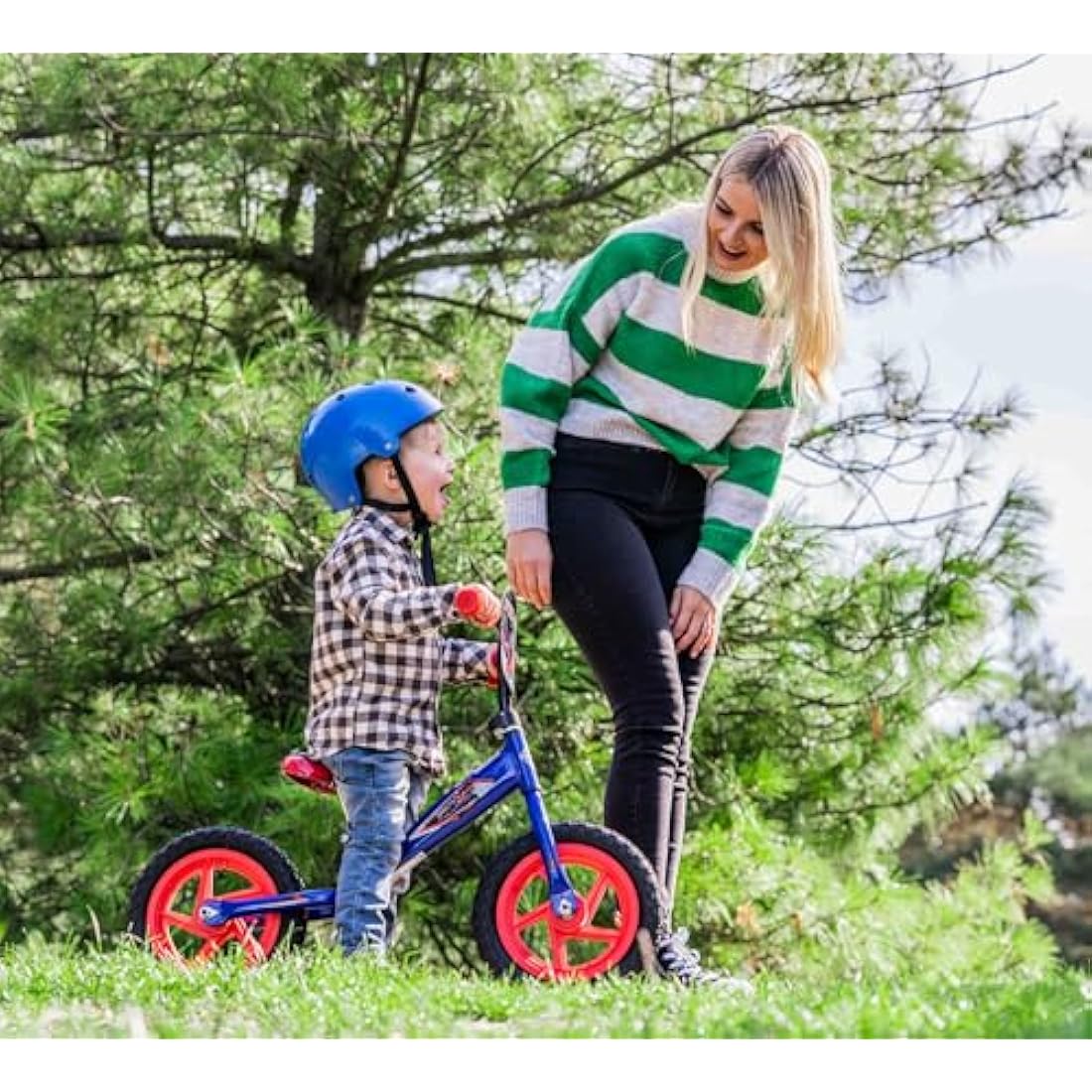 Huffy Marvel Spiderman Balance Bike Blue and Red 3-5 Year old
