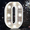 LED Marquee Letter Lights, Light Up Silver Letters for Bedroom Glitter Gifts for Teenage Girls Alphabet Letter Sign Battery Powered Night Light Birthday Party Wedding Home Decoration, Silver Letter O