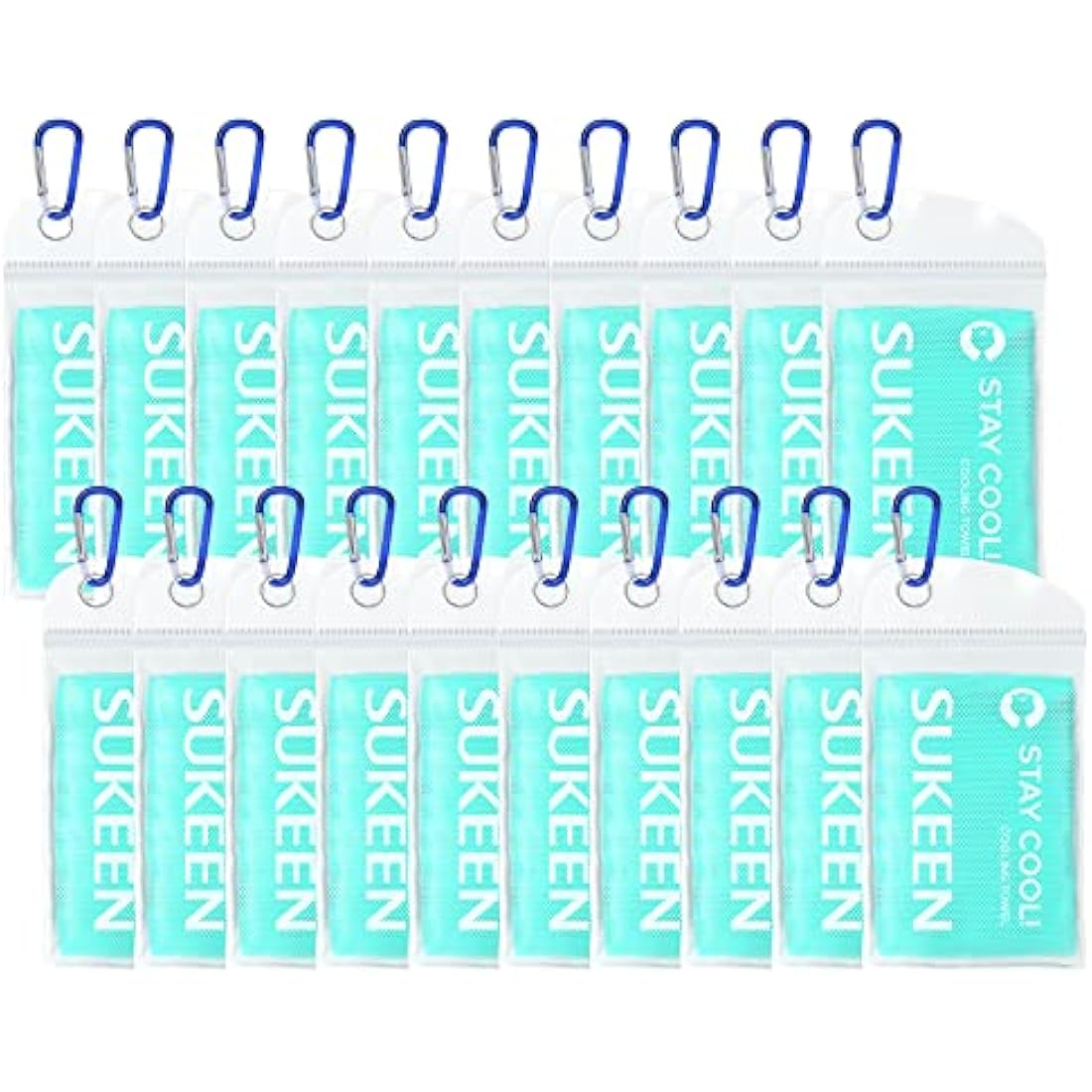 Sukeen Cooling Towel 20 Pack (40"x12") Ice Towel,Bulk Breathable Chilly Twoles,Microfiber Towel for Neck Face for Yoga,Sport,Running,Gym,Workout,Camping,Fitness,Travel & More Activities