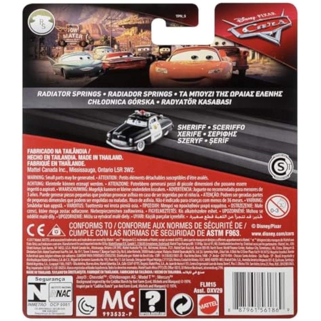 Disney Cars FLM15 Pixar Cars 3 Sheriff Vehicle, Multicoloured