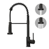 BESy Matte Black Kitchen Sink Tap, 2 Function Kitchen Sink Mixer Taps with Pull Out Spray, Brass High-Arc 360? Swivel Single Handle Spring Rv Taps