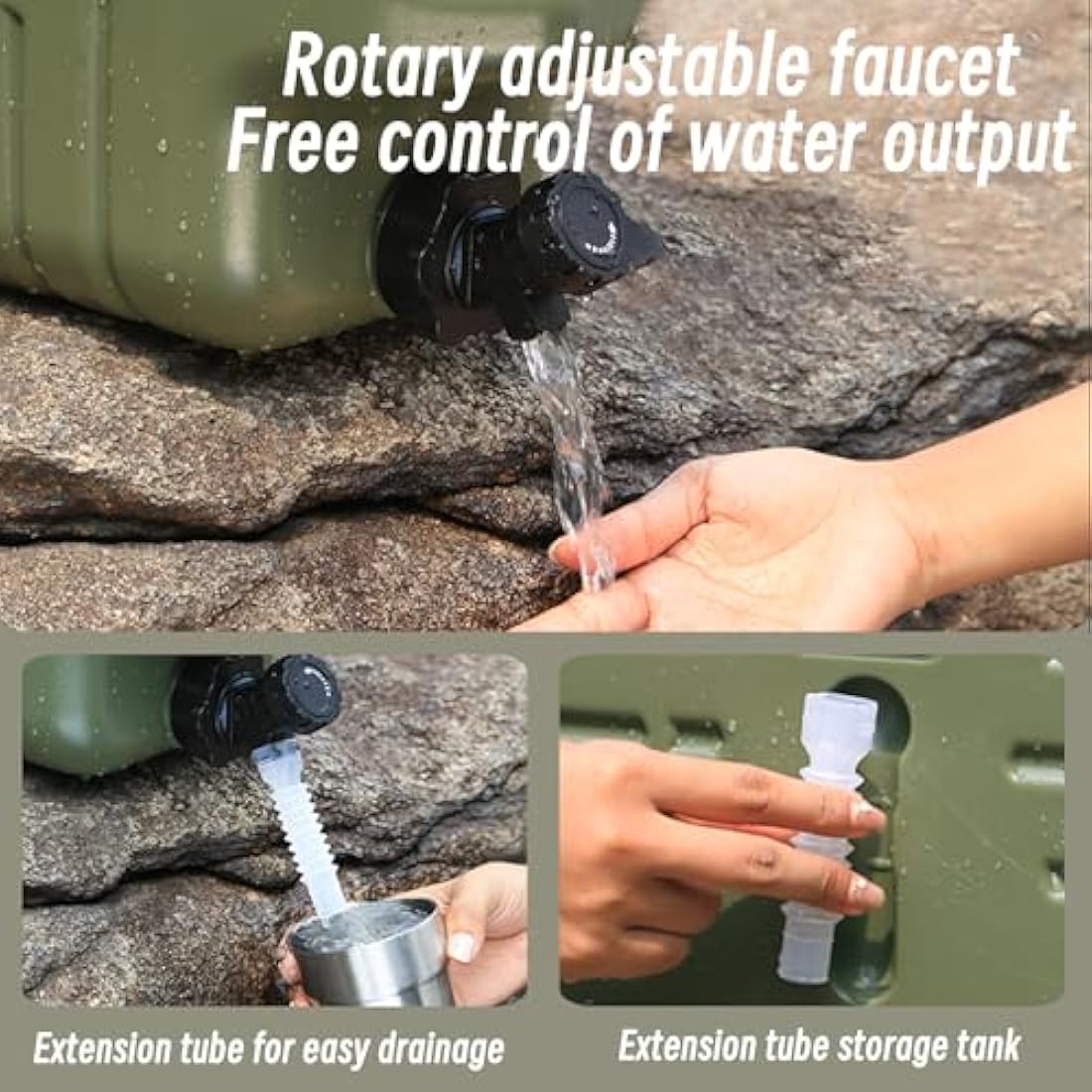 Sparkstarses Camping Water Container,11/12/18/25L Water container with tap, Two Handle Portable Water Carrier Bucket, Water Storage Tank for Outdoor Camping Fishing Party Van RV