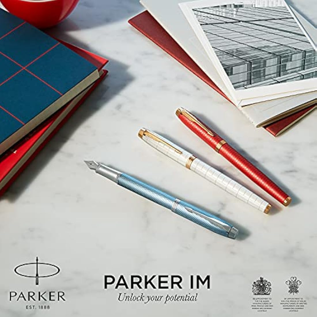 Parker IM Rollerball Pen | Premium Red Lacquer with Gold Trim | Fine Point with Black Ink Refill | Gift Box, 1 Count (Pack of 1)
