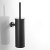 Toilet Bowl Brush and Holder, Stainless Steel Handle Toilet Cleaner Brush with Lid and Durable Scrubbing Bristles for Bathroom Cleaning (Black - Wall