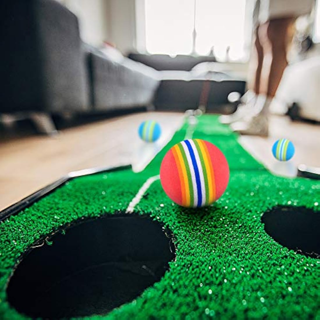 Xiaomoyu 26 Pcs Sponge Practice Golf Balls Training Balls, Rainbow Soft Foam Garden Golf Ball for Indoor, Outdoor Practice - Red/Blue