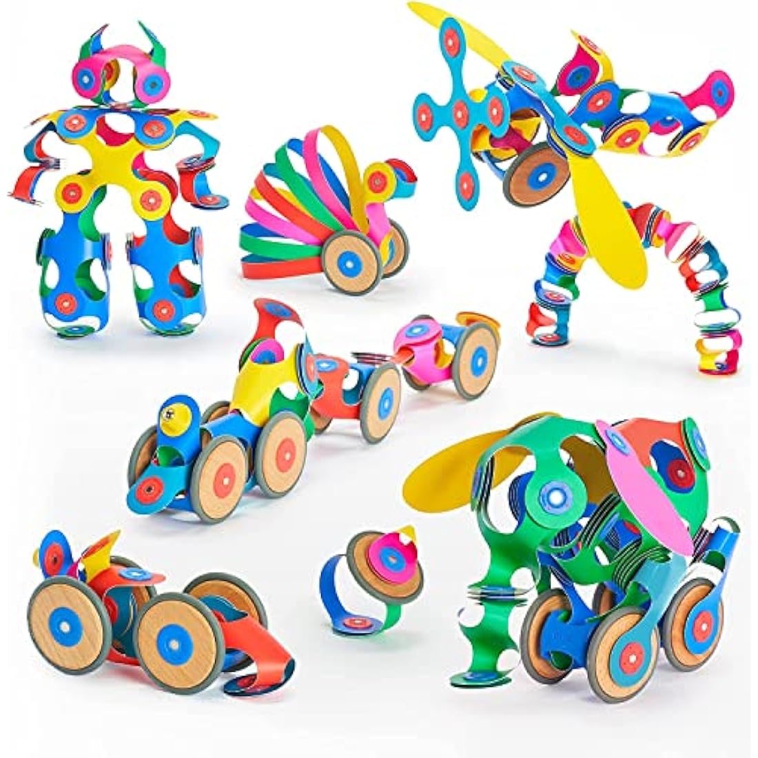 Clixo - Wheel Creator Pack, Magnetic Tiles for Kids - Magnetic Game with 72 Multicolour Pcs - Children's Games, Magnetic Shapes, Construction Toys for Boys and Girls - 72 Pcs
