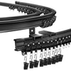 Ceiling Curtain Track for Bay Window, 6M/20FT Flexible Bendable Curtain Rail Track Ceiling Wall Mounted, Plastic Ceiling Track System for Shower Room Divider RV, Black Curtains Tracks and Fittings