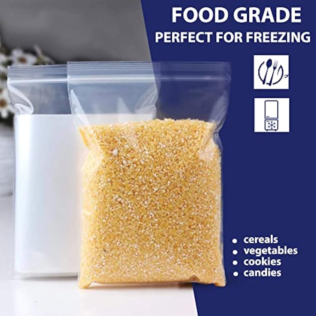 100 Grip Seal Bags 9" x 12.75" (A4) | Reusable Strong Zip Lock | Small Clear Resealable Plastic Bags | Polythene Packaging for Food Storage, Jewellery - by Sabco (9" x 12.75")