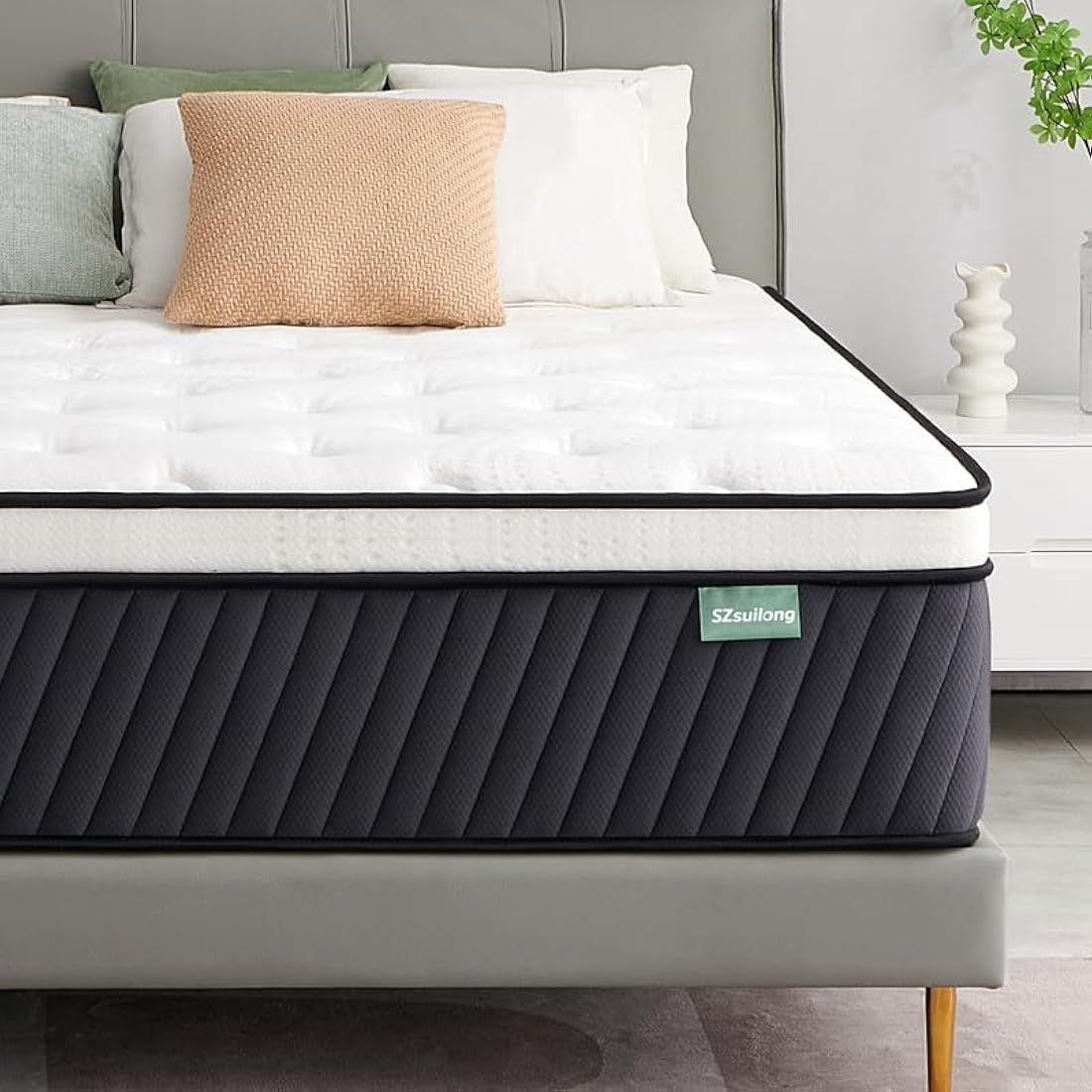 SZsuilong Single Mattress, 12 Inch 3FT Orthopedic Hybrid Mattress with Cool Gel Memory Foam and Individually Pocket Sprungs. (90x190x30cm, 3ft by 6ft3)