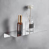 Celbon 30cm Chrome Shower Caddy Self Adhesive Bathroom Storage Organizer Wall Mounted No Drilling Storage Shelf Rustproof Stainless Steel Shower Rack