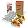 Uno Casa Taco Holders Set of 6 - Metal Holder for Taco Shells - Durable Stand for U-Shaped Rack - Perfect for Serving, Baking, and Grilling - Includes Recipe Book for Delicious Mexican Creations