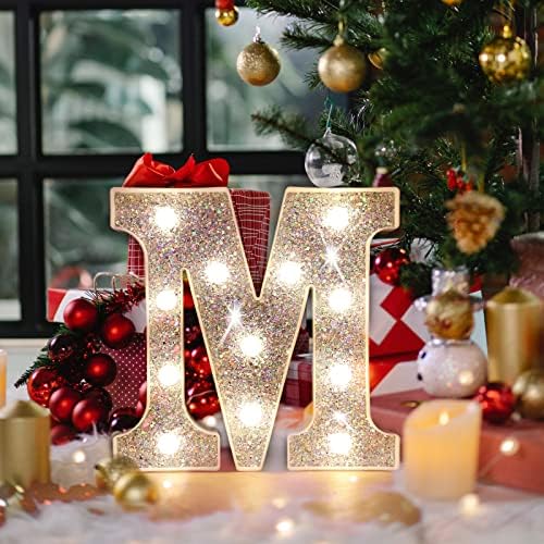 LED Marquee Letter Lights, Light Up Silver Letters for Bedroom Glitter Gifts for Teenage Girls Alphabet Letter Sign Battery Powered Night Light Birthday Party Wedding Home Decoration, Silver Letter X