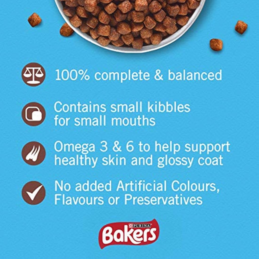 Bakers Meaty Meals Adult Small Dry Dog Food Beef 1kg (Pack of 4)