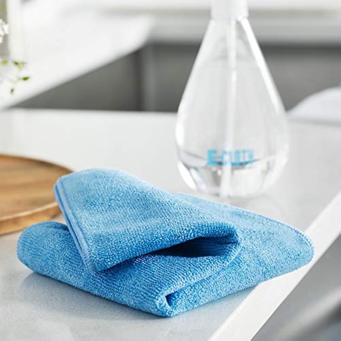 E-Cloth General Purpose Microfibre Cloth, Multipurpose Cleaning Cloth for Household Surfaces, Washable and Reusable, 100 Wash Promise, Blue, 10 Pack
